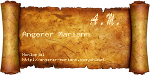 Angerer Mariann névjegykártya